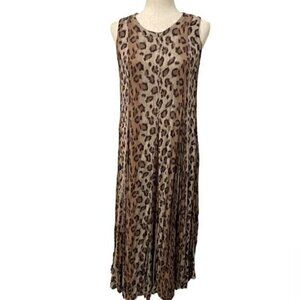 Vintage Nostalgia Pleated Animal Print Maxi Dress | Sz S